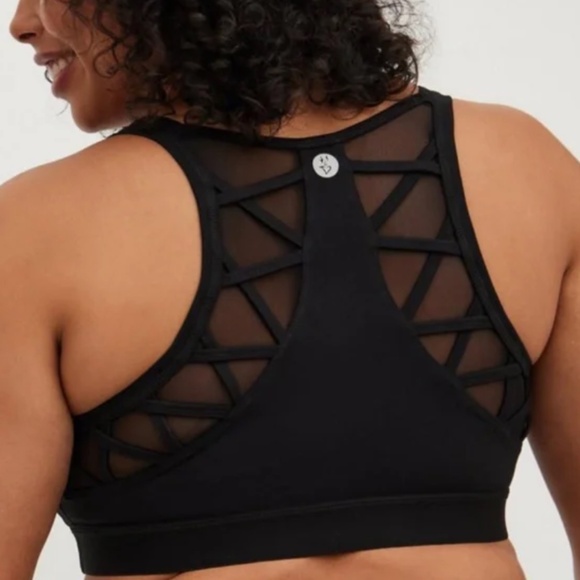 Torrid Active Wicking w/Mesh Back Sports Bra Sz 0 Black - Picture 1 of 7